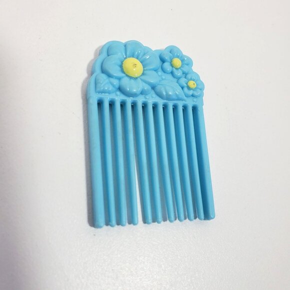 My Little Pony Lily Flutter Comb Pick G1 Blue Yellow Flowers Vintage 80s - Picture 3 of 7